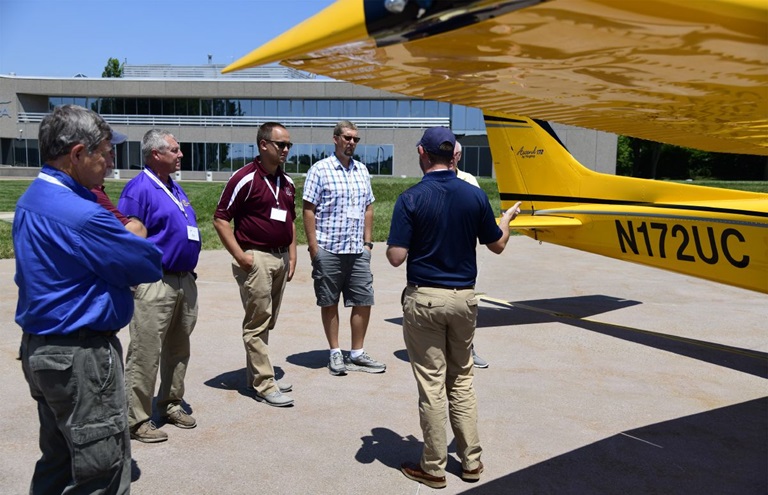 High school teachers learn about tenth-grade aviation curriculum that uses hands-on science, technology, engineering, and math concepts to teach youth about aviation and aerospace at the AOPA You Can Fly Academy in Frederick, Maryland, July 10, 2018. Photo by David Tulis.