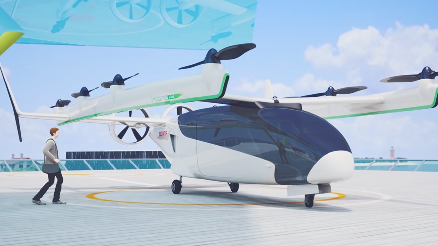 Honda's eVTOL program will incorporate technologies and experience gained by several of the company's divisions, including the team that produced and certified the HondaJet and the team that makes engines for Formula 1 racing teams. Image courtesy of Honda Motor Co. Ltd. via YouTube.