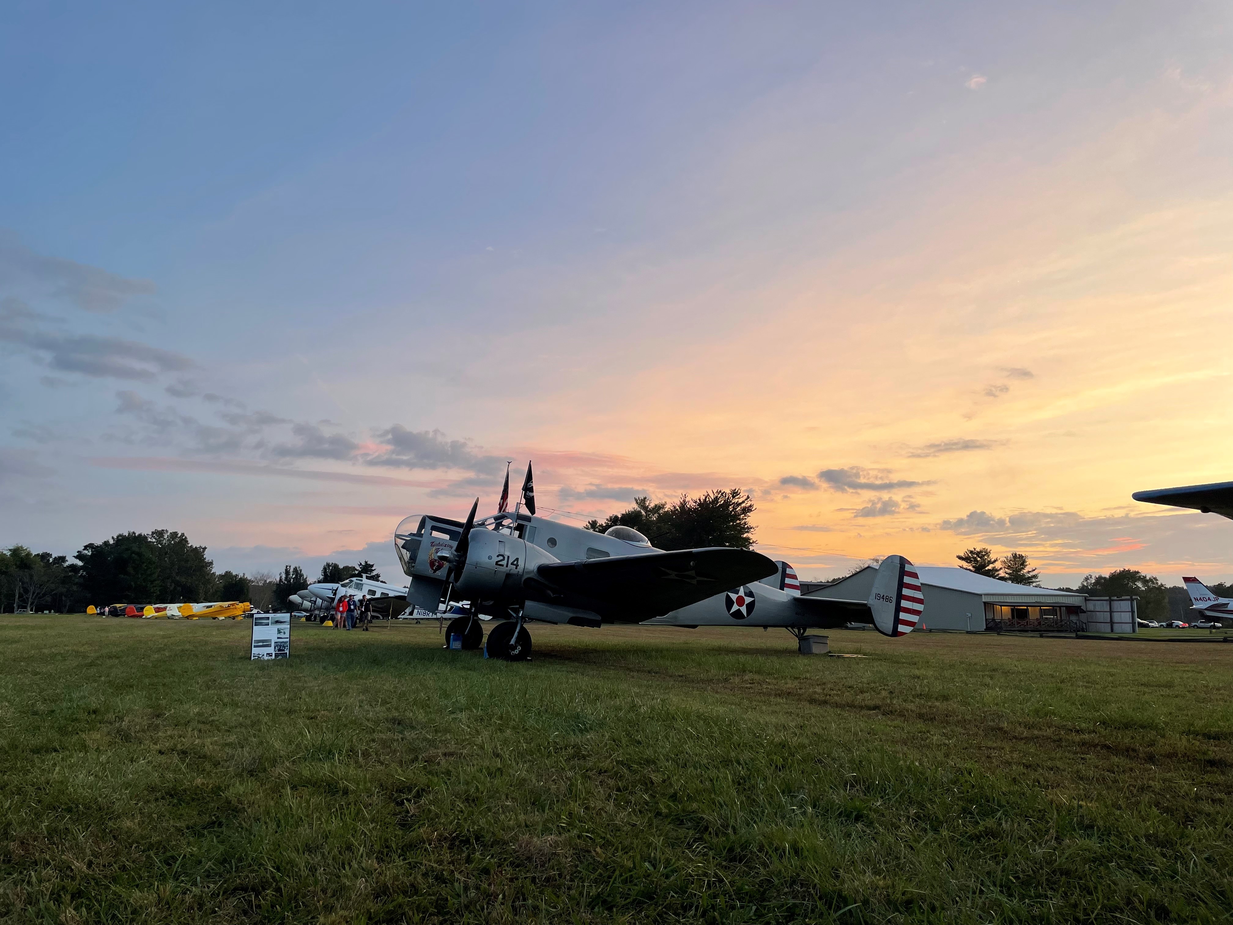 This AT-11, "Tantalizing Takeoff," compliments the colorful sunset. Beech Party celebrated the eightieth anniversary of the AT-10 and AT-11 at this year’s event. Photo by Madison Murray.