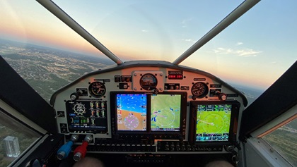 Although the young aviators did not fly in IFR conditions, the Husky was well equipped with an IFR-certified glass panel. Photo by Jack Reynolds. 
