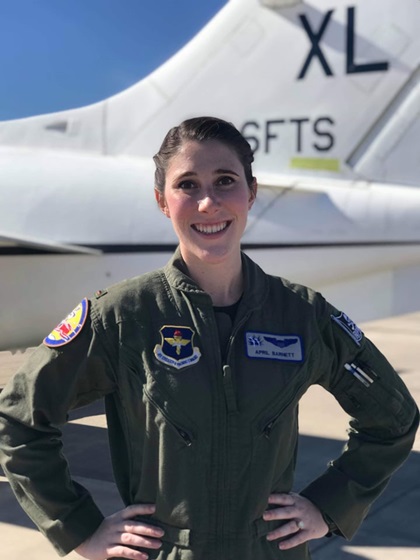 April Barnett took up her mother’s enjoyment of flying and is now a captain in the U.S. Air Force. Photo courtesy of Nancy Duncan.