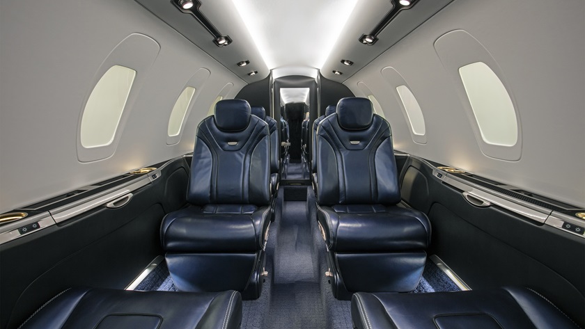 The Citation XLS Gen2 offers six new interior schemes with new styling, individual controls, and a forward couch that allows access to baggage. Image courtesy of Textron Aviation.