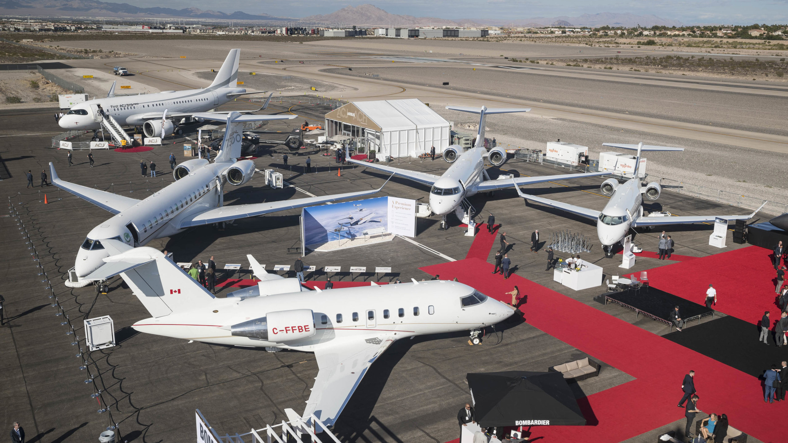 Business jets on the ramp at the NBAA-BACE aircraft display at Henderson Executive Airport in Las Vegas. Photo courtesy of NBAA.