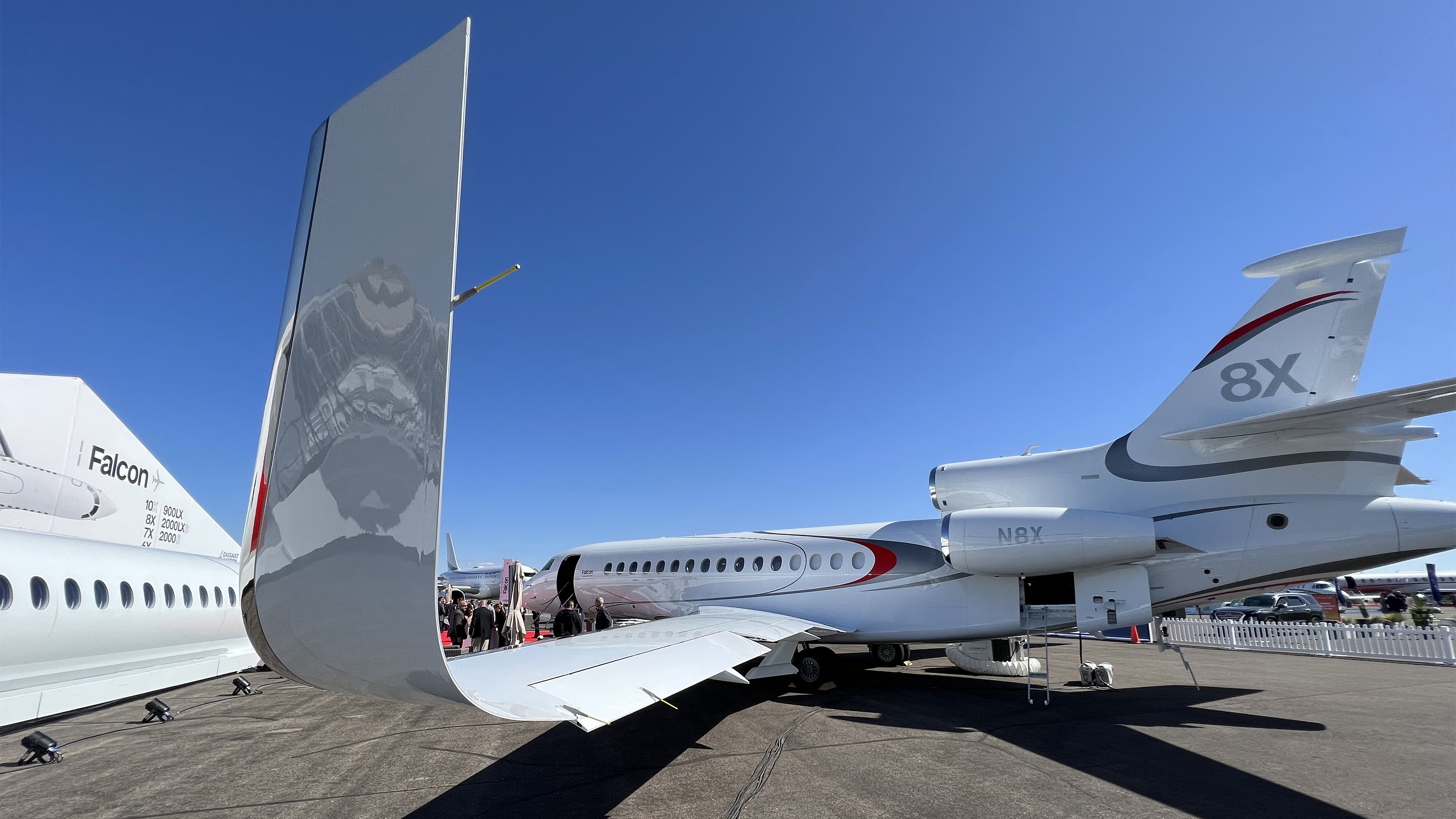 The Dassault Falcon 8X was introduced in 2014. Photo by Paul Harrop.