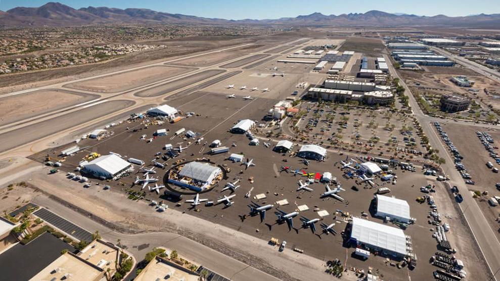 The Aircraft display at Henderson Executive Airport in Las Vegas was crowded. Photo courtesy of NBAA. 