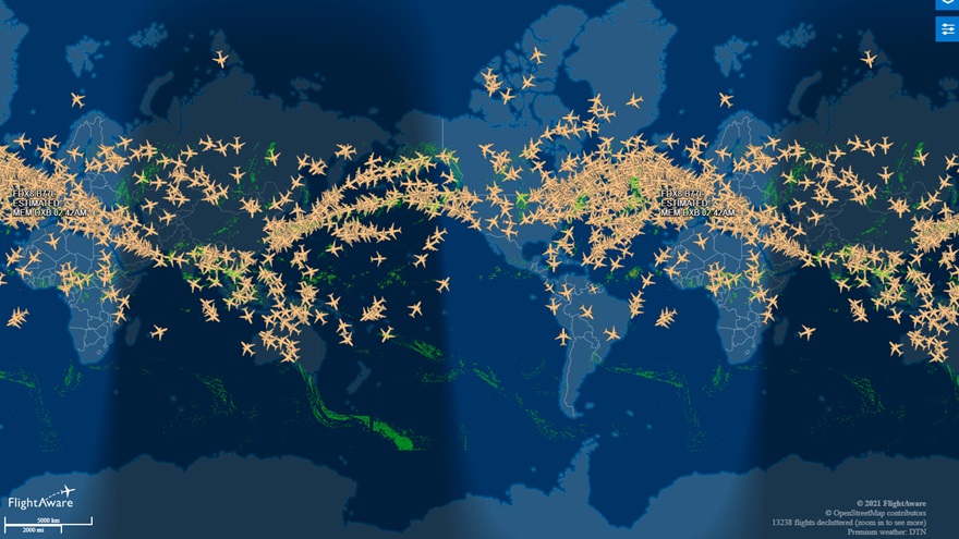 Graphic courtesy of FlightAware.