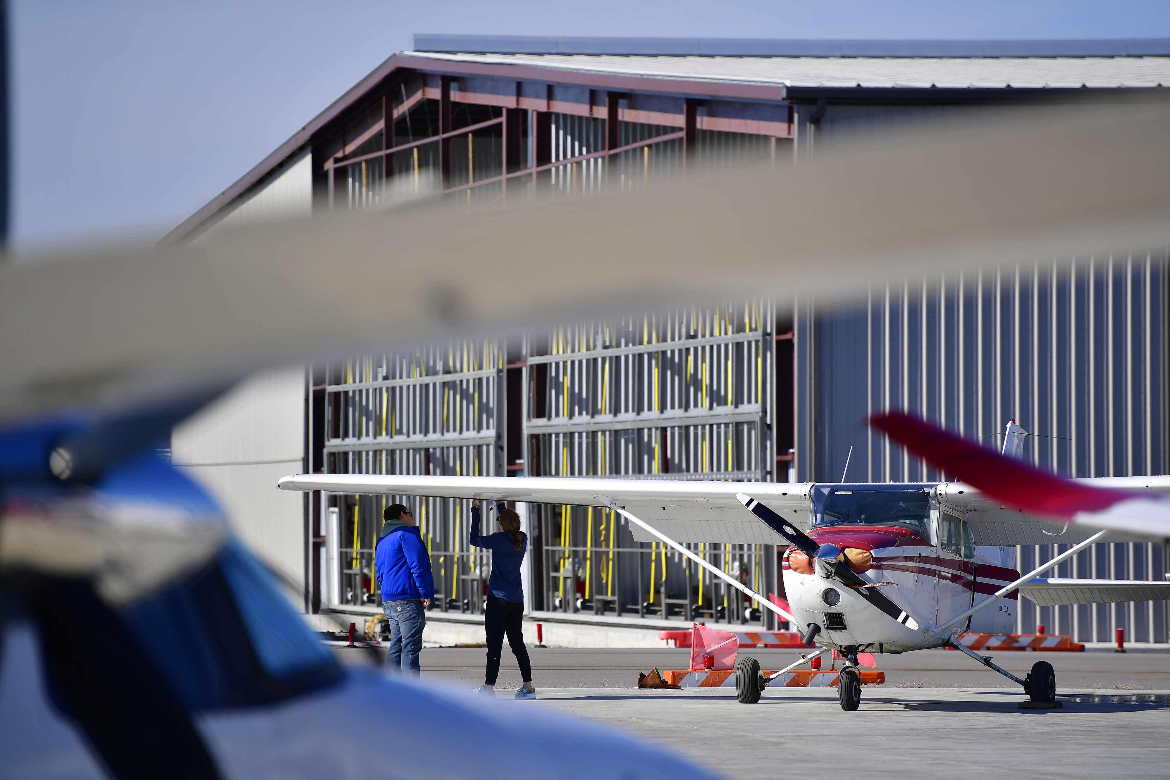 Construction at John C. Tune Airport in Nashville, Tennessee, continued in January 2022 during recovery from a March 2020 tornado that destroyed dozens of small and large general aviation aircraft, hangars, and other infrastructure. Photo by David Tulis.