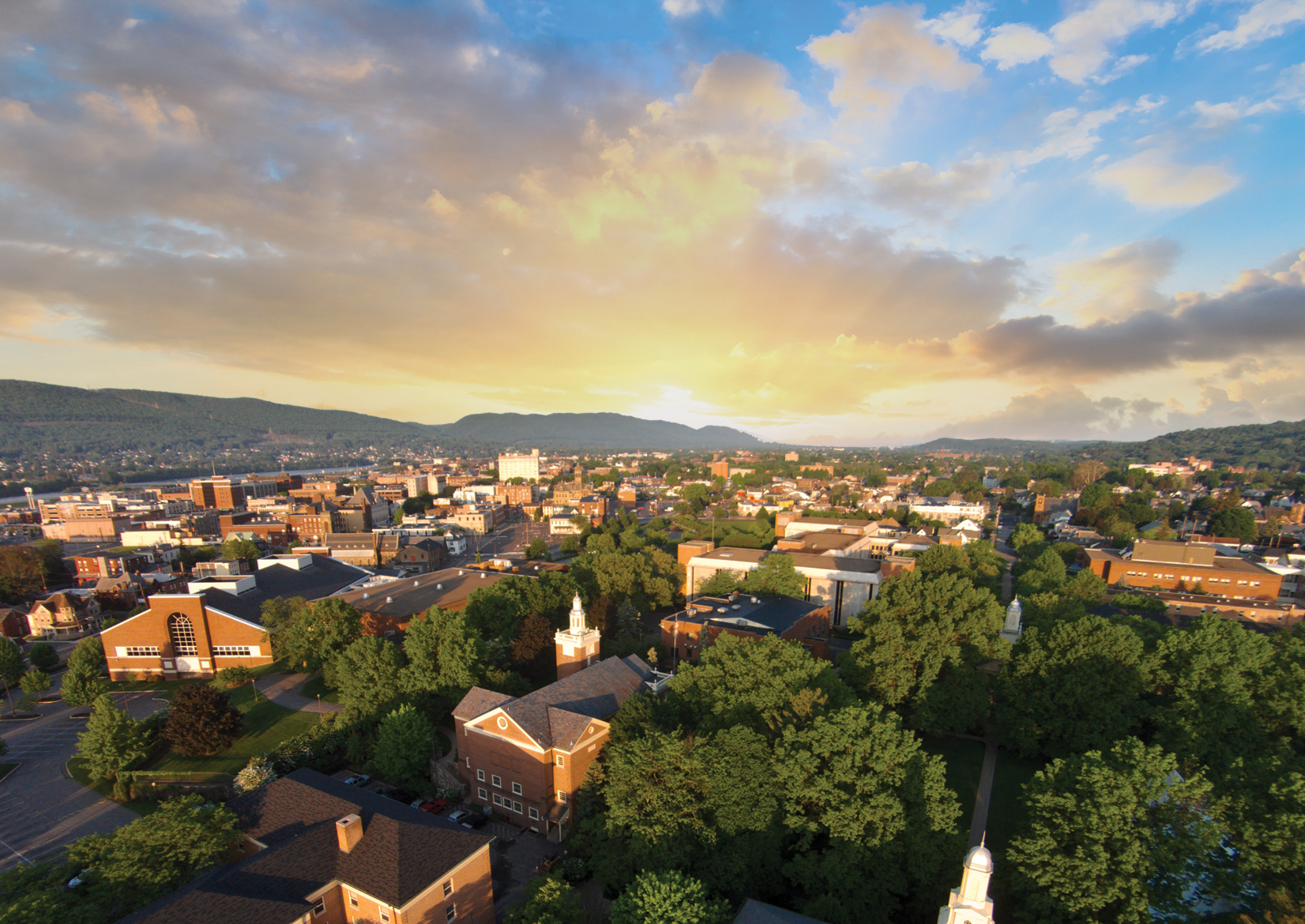 An aerial view of the Lycoming College campus. Photo courtesy of Lycoming College.
