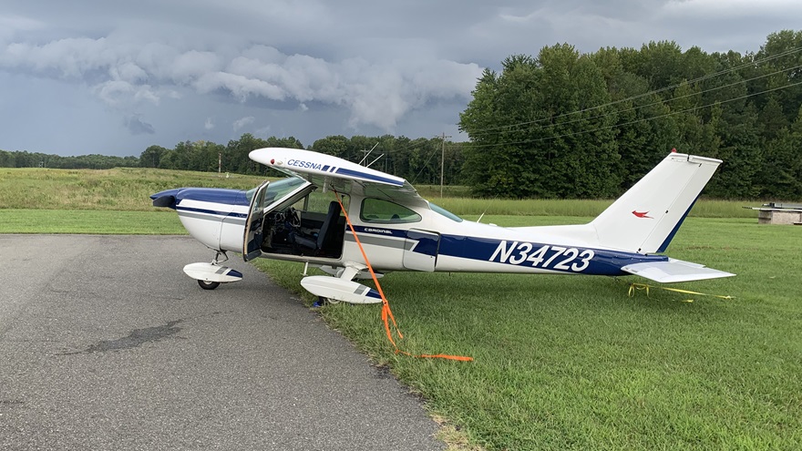 Mike Christensen's Cessna Cardinal avoids line thunderstorms in Lake Anna Virginia. Photo courtesy of Mike Christensen.