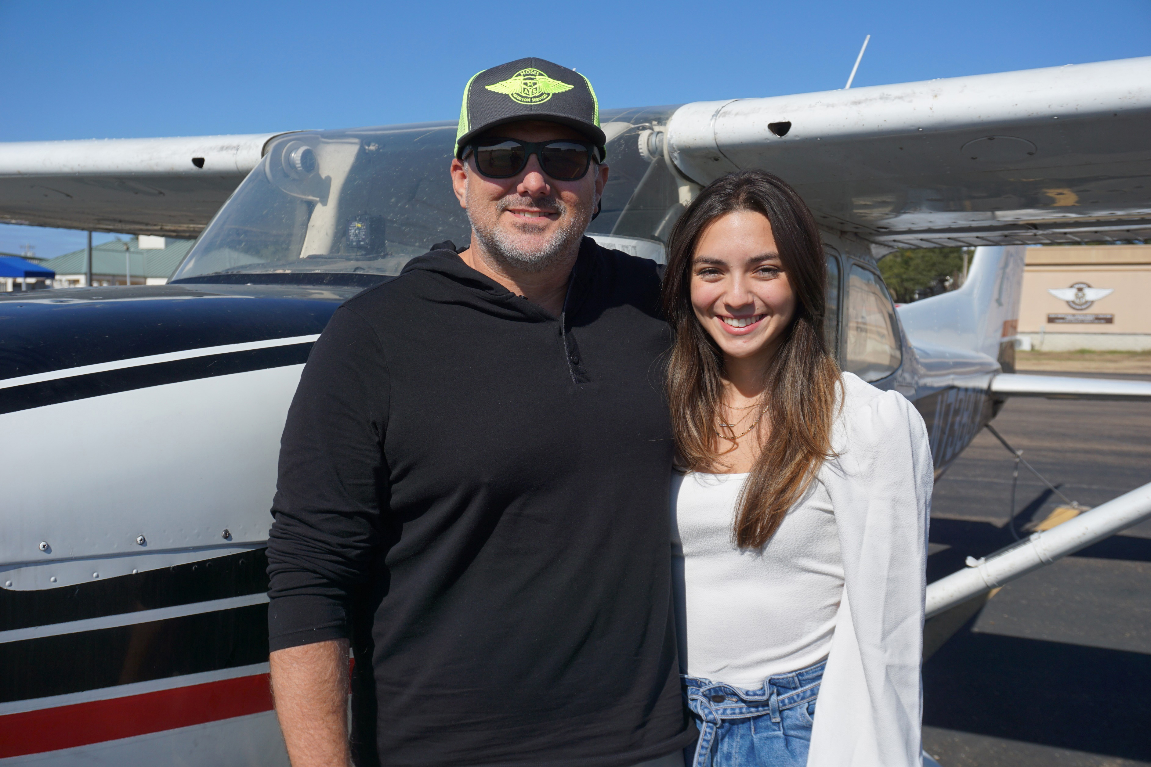 Father-daughter duo and student pilots David and Angelina Tumbarello soloed December 1 in Uvalde, Texas. Photo by Cayla McLeod.