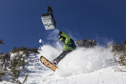 Among the more reliable purveyors of fine powdery snow, thanks to its high latitude and elevation, Jay Peak is Vermont's northernmost destination ski resort. Photo courtesy of Ski Vermont.
