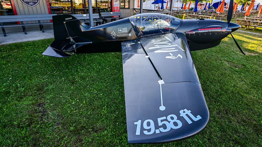A single-seat Saurenman Aero Works-designed Revo aerobatic aircraft is on display in the International Aerobatic Club area during EAA AirVenture Oshkosh 2022. Photo by David Tulis.