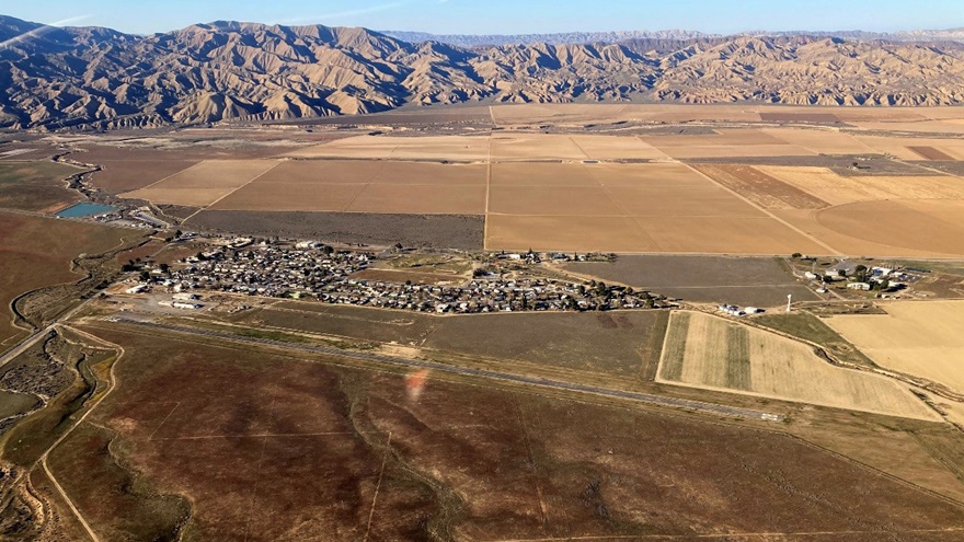 New Cuyama, California, and the airstrip. Photo courtesy of Steve Sappington.