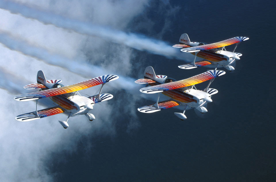 The Eagles Aerobatic Team, one of the nation’s top airshow teams, in which Tom Poberezny flew for 25 years. Photo courtesy of EAA.