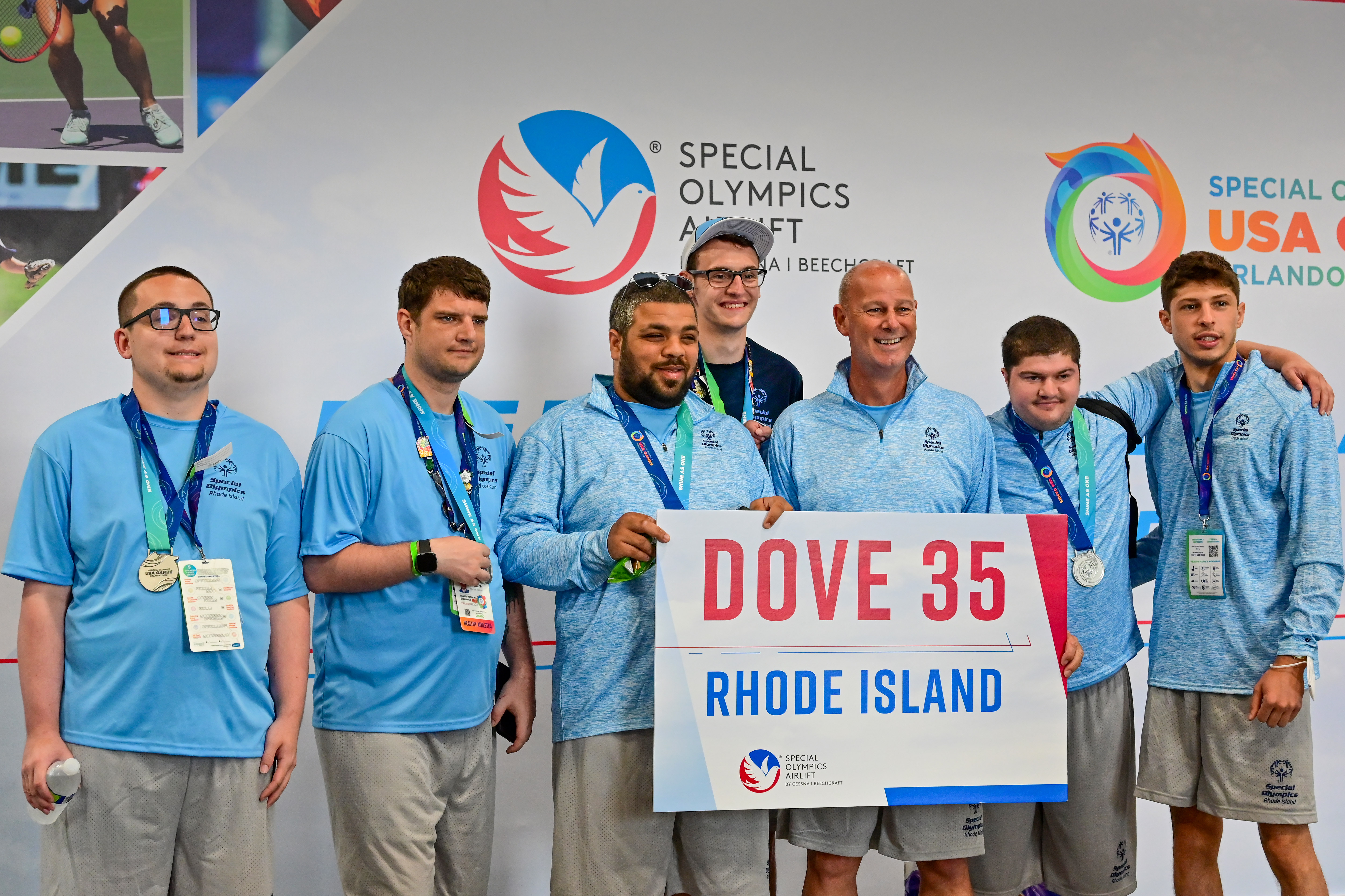 Members of the Rhode Island Special Olympics USA Games team document their journey during the eighth Textron Aviation-sponsored Special Olympics Airlift. Photo by David Tulis.