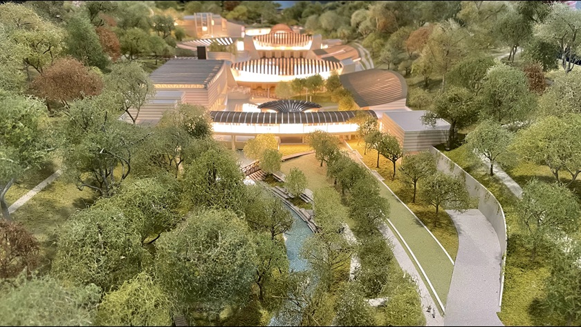 A model of the amazing Crystal Bridges Museum of American Art in Bentonville, Arkansas, where the presentations were given. Photo by Tom Haines.