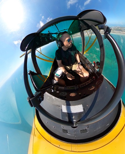 Flying a right 360 to allow spacing for a landing Citation jet off Key West International Airport. Photo by Erick Webb.