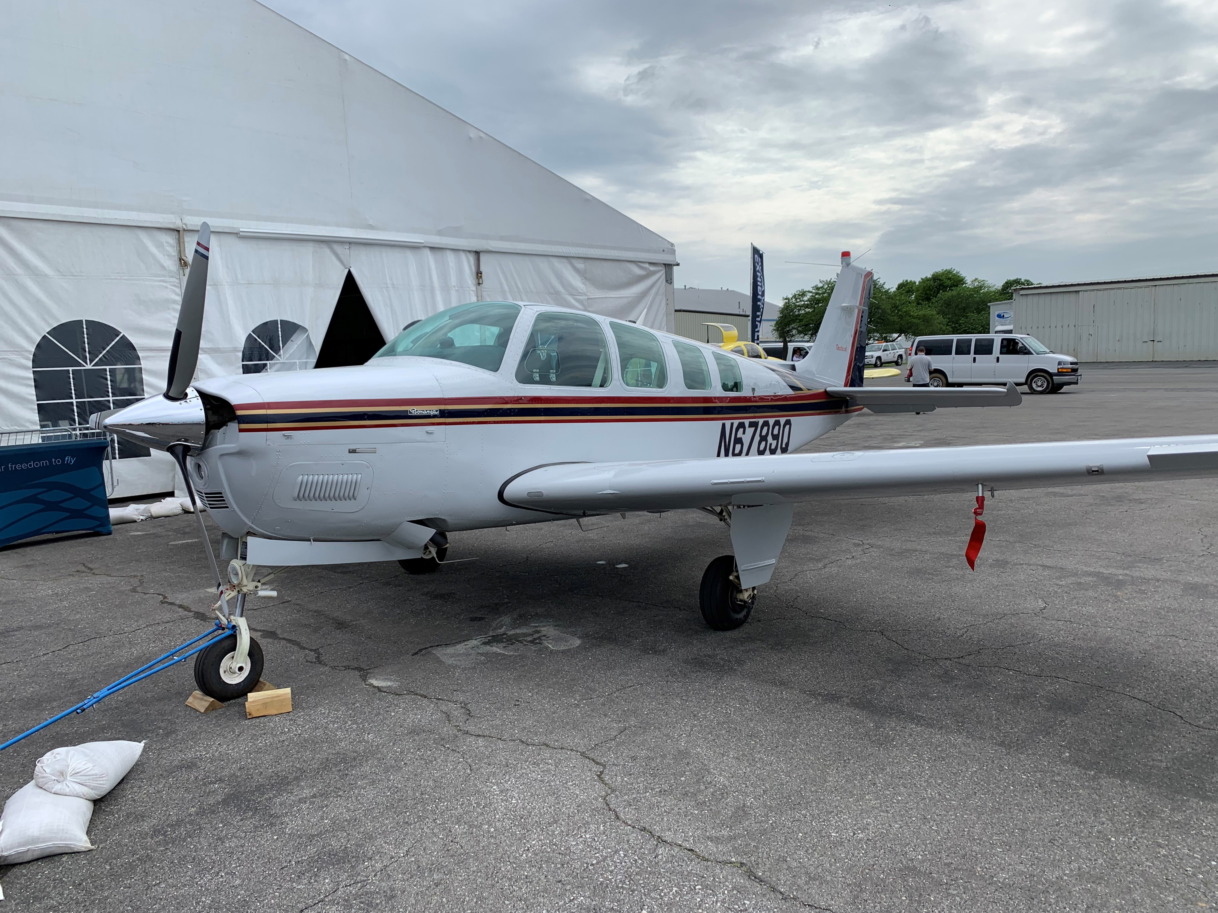 The A36 Bonanza donated by Murray Patkin of Massachusetts  is used in furtherance of GA and gets AOPA staff where they need to be. Photo by Rodney Martz.