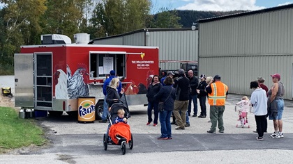 The Rollin' Rooster sold more chicken than anyone expected at the Vermont Aviators Association's food truck test event at Rutland Airport in October. Photo courtesy of Ryan Bliss.