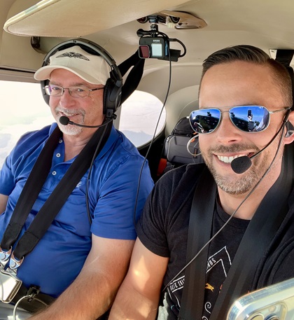 ’Otto‘ taking the controls for the first time over White Sulfur Springs, Montana. Photo by Erick Webb.