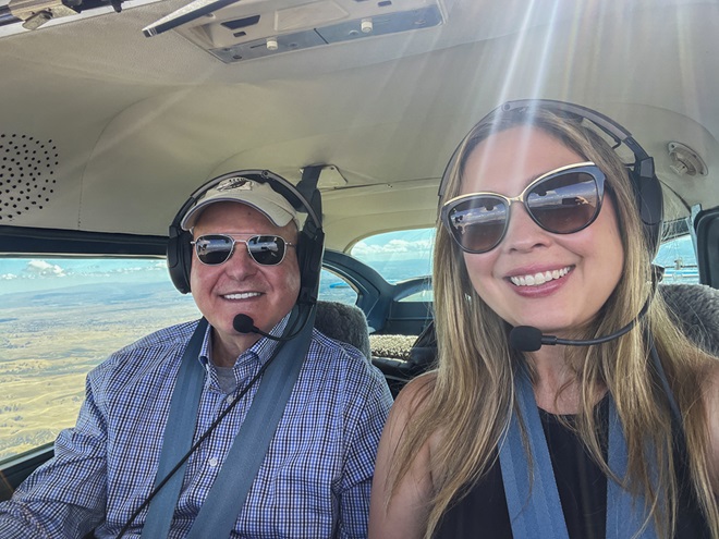 The author and her father flying to San Luis Obispo in their Cessna 182. Photo by Niki Britton.