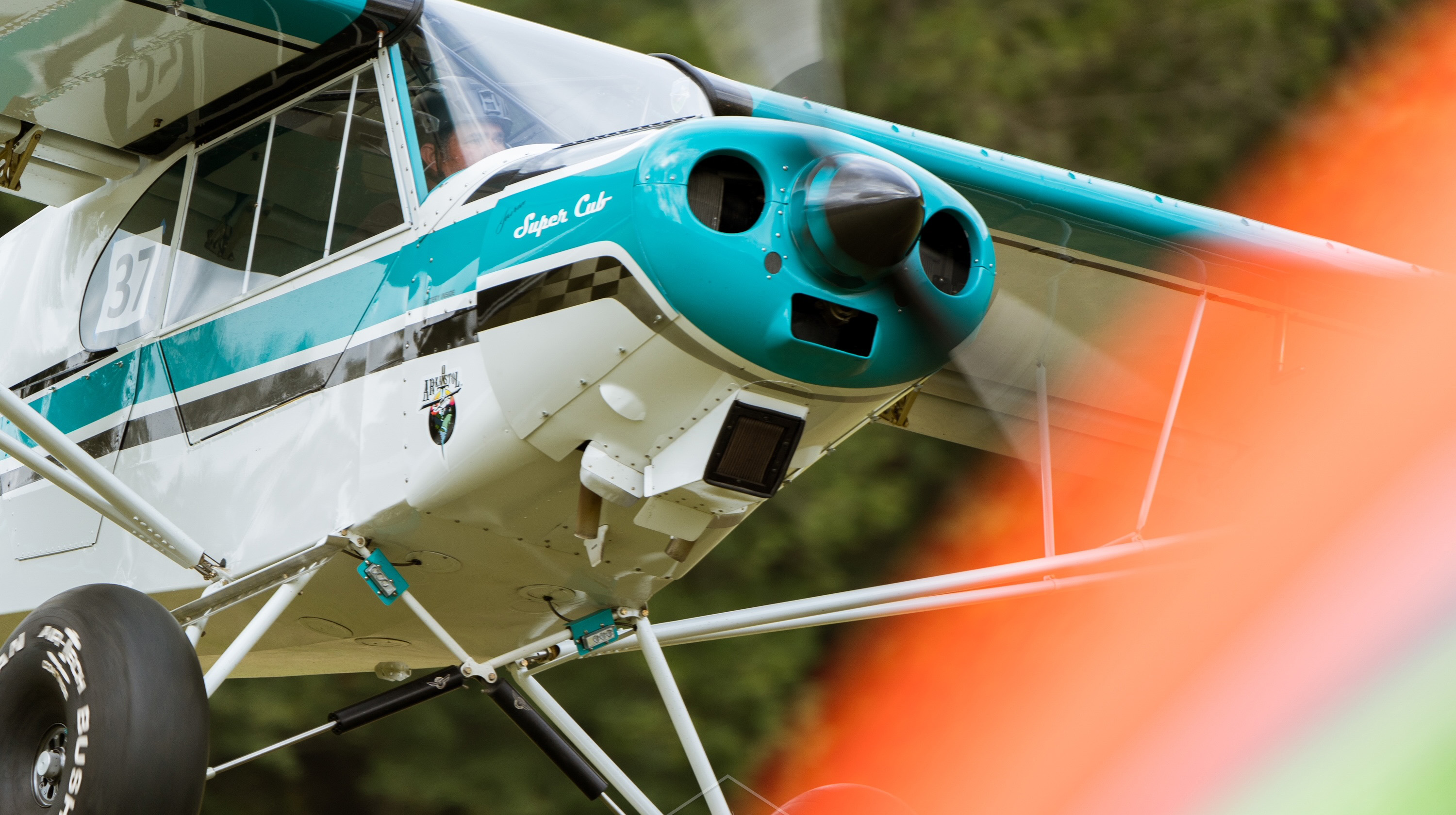ArkanSTOL competitor Robbie Staton is seen flying his Javron Super Cub during the competition. Photo by Cam Walton courtesy of ArkanSTOL.