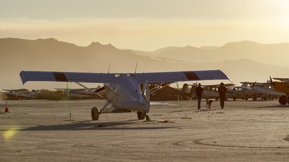 Be prepared for strong winds at Dead Cow Lakebed. Photo by Mike Fizer.