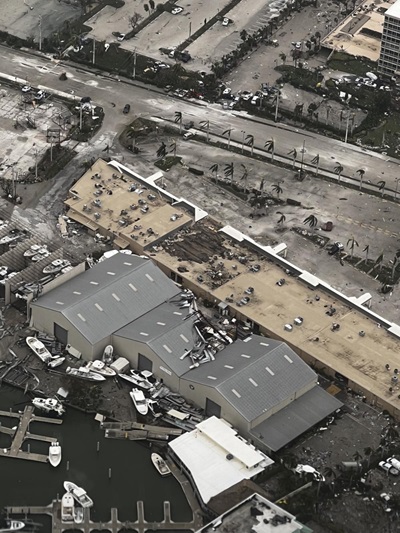 A marina near Fort Myers, Florida, photographed September 29. U.S. Coast Guard photo.