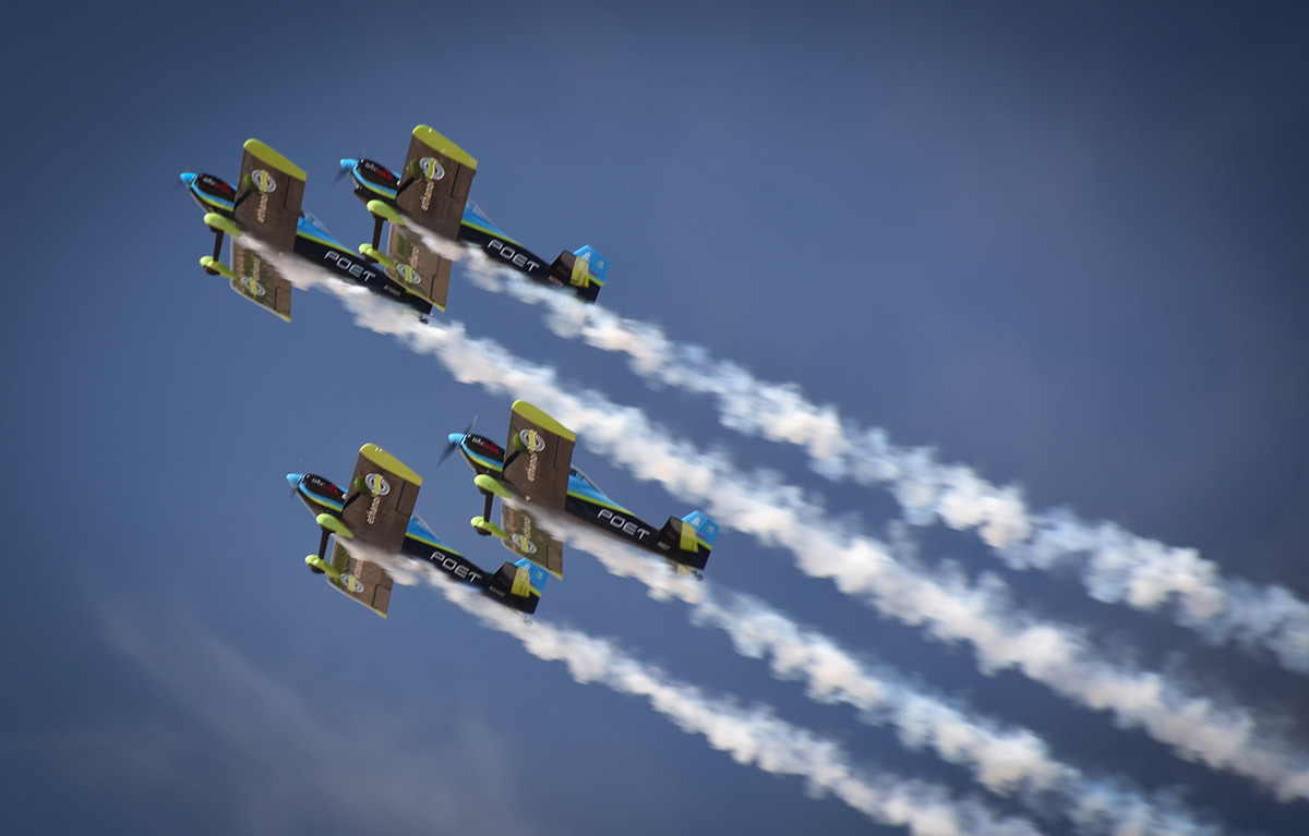 The Vanguard Squadron performs in the Buckeye Air Fair airshow. Photo courtesy of the Buckeye Air Fair.