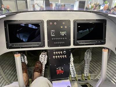 The Junkers A60 rudder pedals evoke aviation's early days. Photo by Sylvia Horne.