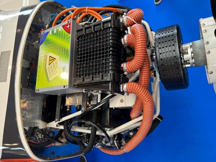 University students designed this hydrogen fuel cell powerplant for a Taifun motorglider. Photo by Tom Horne.