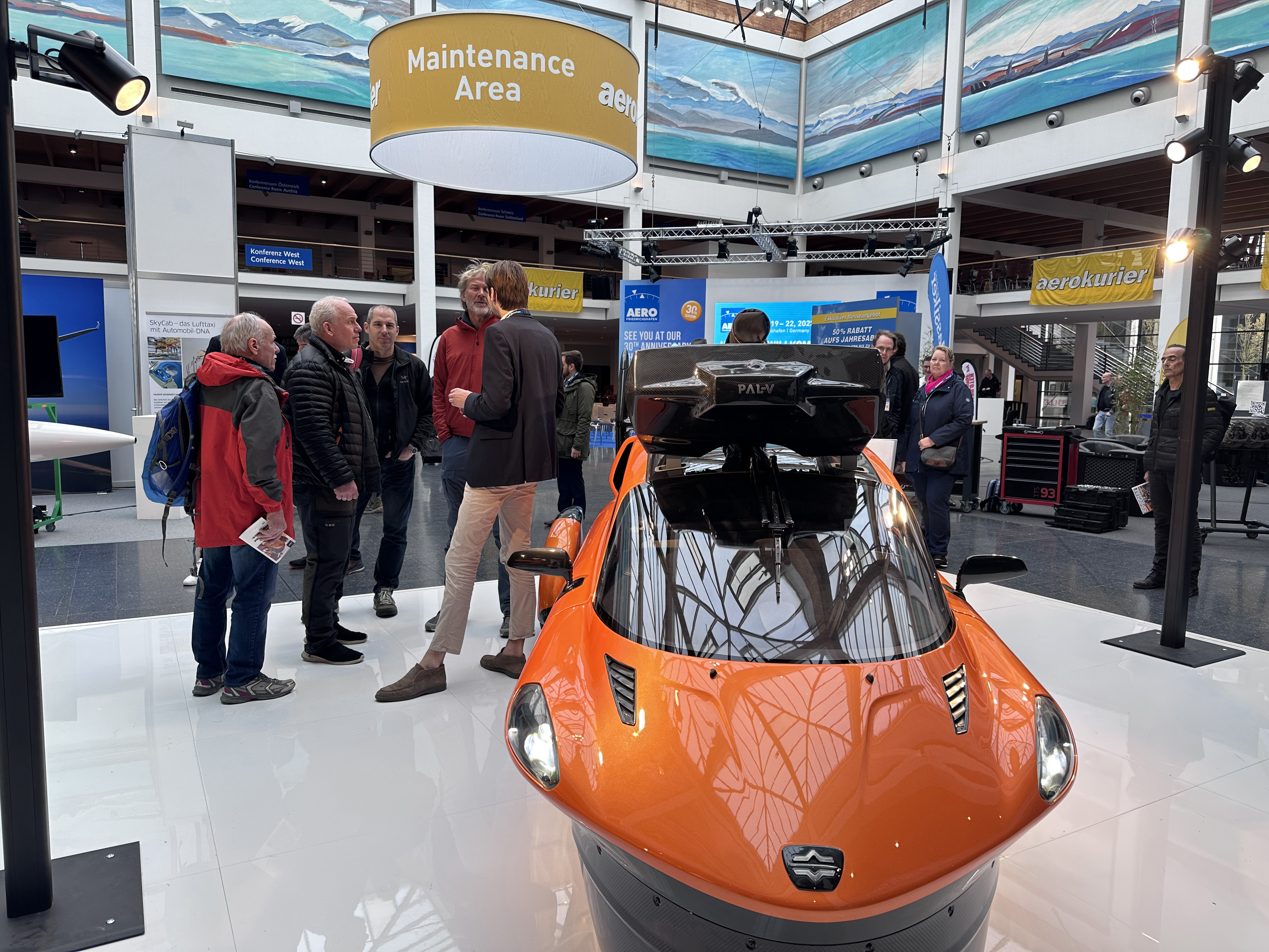 The PAL-V Liberty, a car that unfolds into a gyrocopter, fit a theme of a show (and the European continent) seeking greater energy efficiency. Photo by Josh Cochran.
