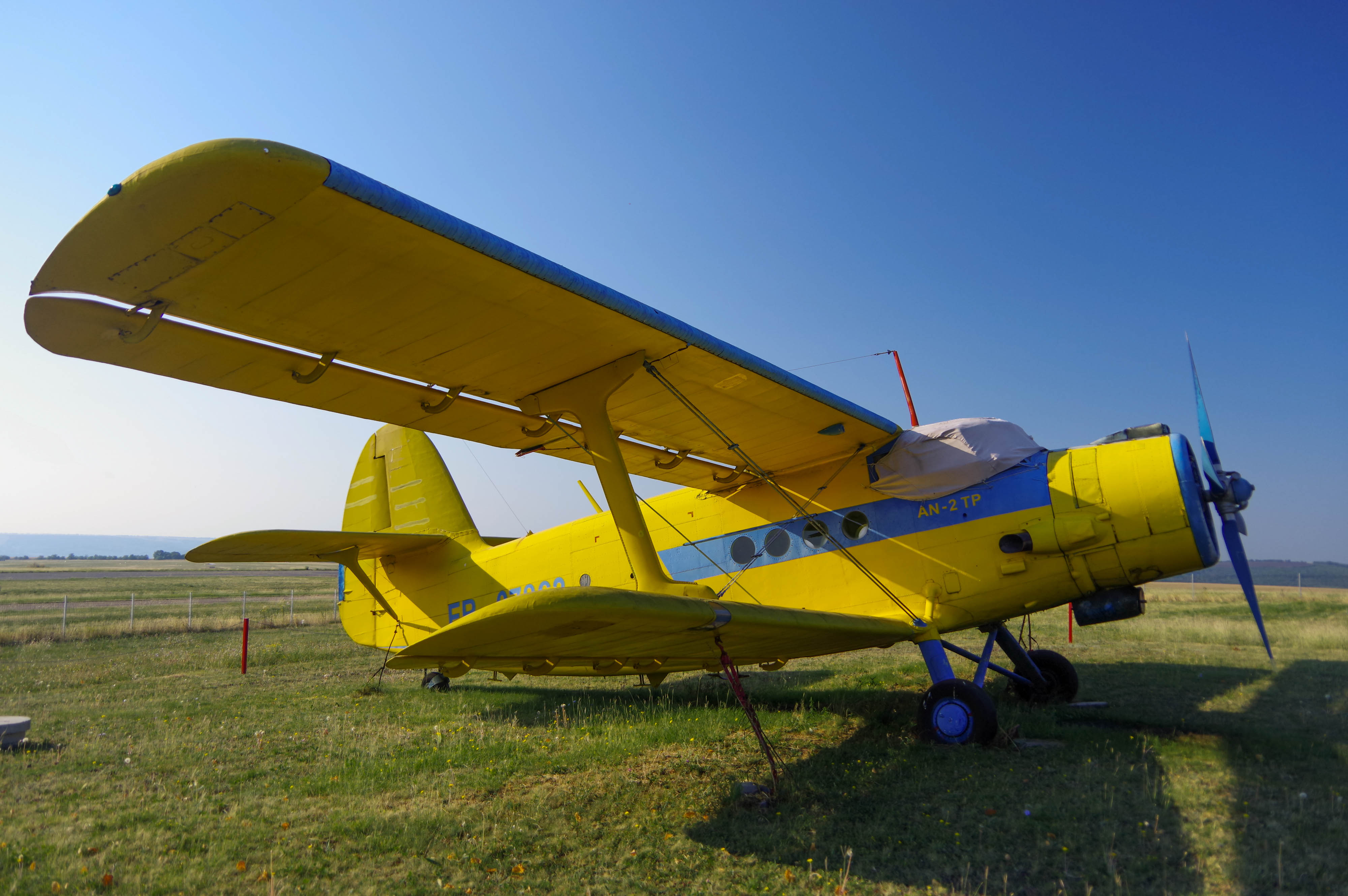 This Antonov AN–2 is a Soviet-era relic now used for parts, and to advertise  a skydiving business. Photo by Conner Wilson.