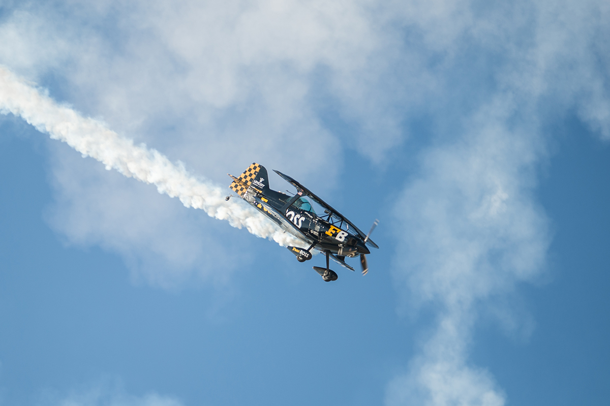 “FearBoss” Jon Melby performs in his Pitts biplane at the Buckeye Air Fair. Photo courtesy of the Buckeye Air Fair.