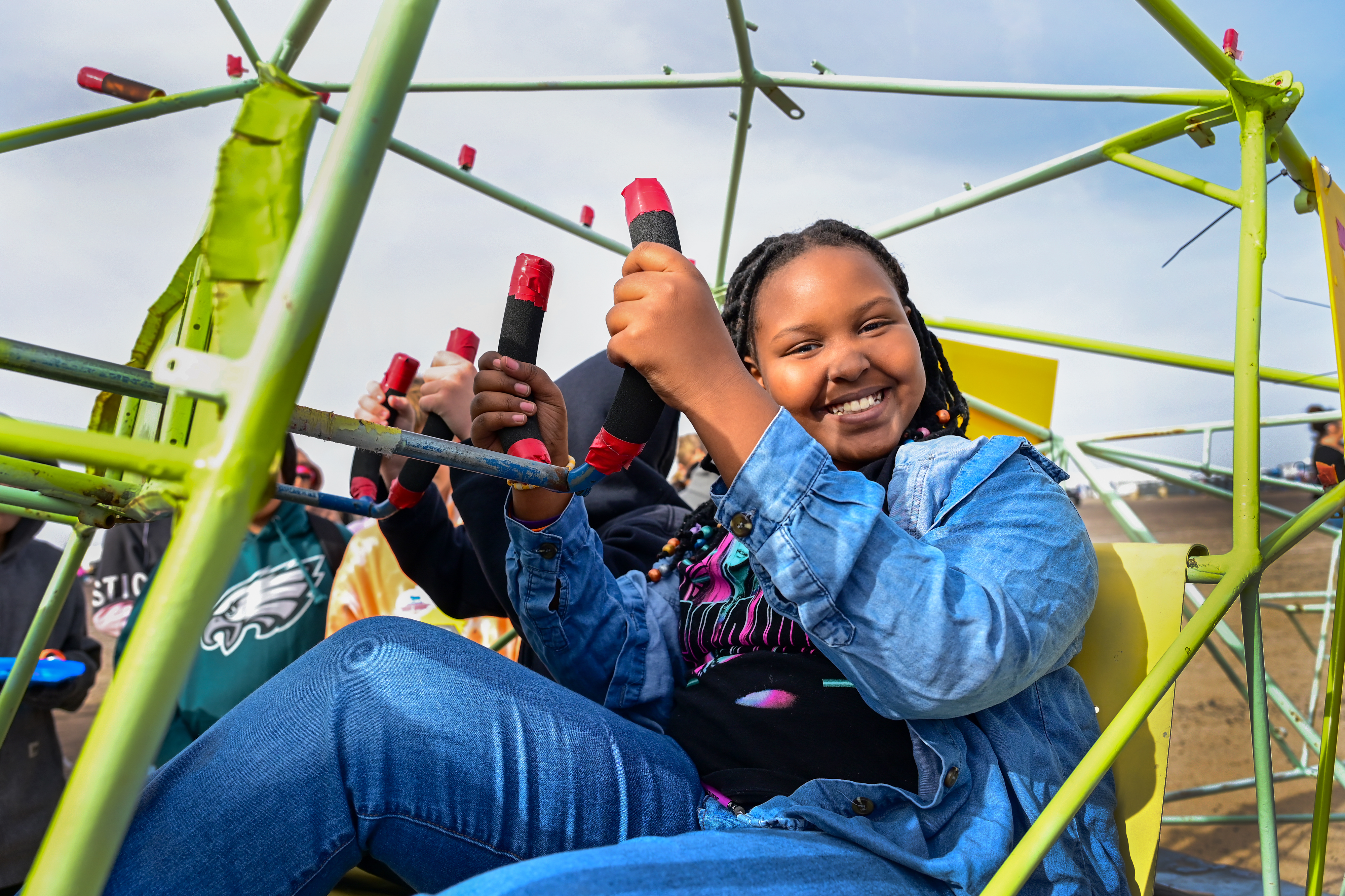 Local school students participate in a field trip to Buckeye Airport during the Buckeye Air Fair in Buckeye, Arizona, near Phoenix, February 17. Photo by David Tulis.