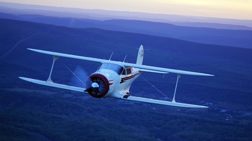 AOPA President Mark Baker will lead the way in his Beechcraft 17 Staggerwing. Photo by Chris Rose.