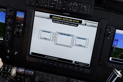 An incapacitated pilot does not need to engage Garmin's Autoland. The system will take control of the aircraft if an inactive pilot does not respond to alerts, or in case of prolonged stability protection activation. Photo by Chris Rose.