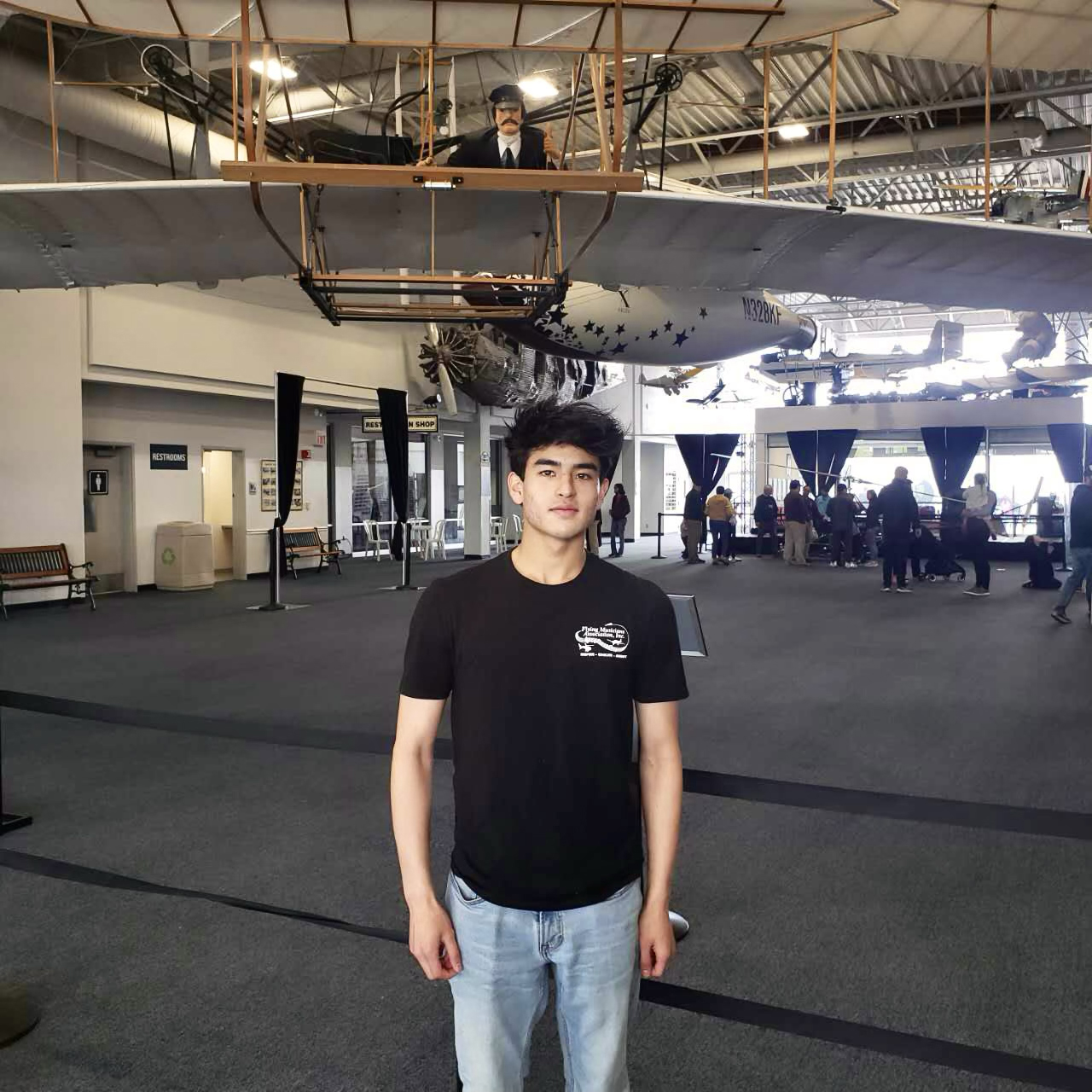 Justin Duval at the Hiller Aviation Museum in San Carlos, California. Photo courtesy of Justin Duval.