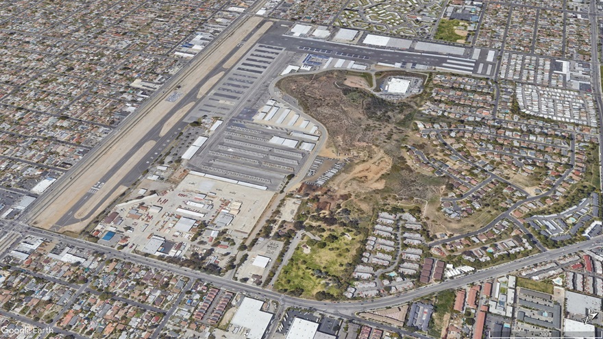 Whiteman Airport in Los Angeles. Google Earth image. 