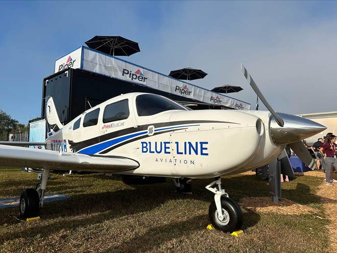 Blue Line Aviation is replacing its fleet with new Piper Archer TXs (pictured) and twin-engine Seminoles. Photo by Alyssa Cobb.