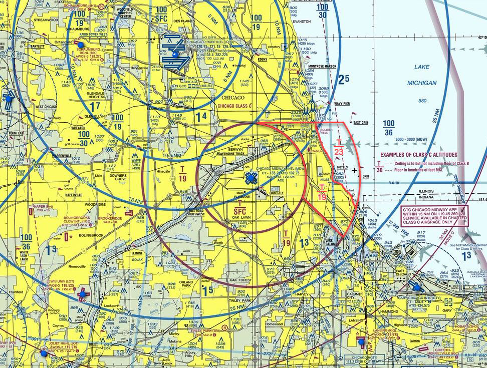 Chicago Midway International Airport Class C modifications. Image courtesy of the FAA.