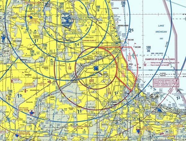 Chicago Midway International Airport Class C modifications. Image courtesy of the FAA.