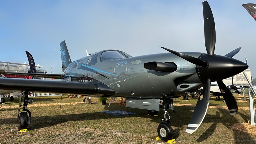 Garmin's PlaneSync technology will soon be available for the top-of-the-line turboprops from Piper (the M600, pictured) and Daher, a retrofit that enables various remote aircraft management functions. Photo by Alyssa Cobb.