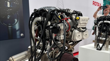 With the Carbon Cub UL's arrival to Sun 'n Fun delayed, the new Rotax 916 iS that will power it was all that early visitors to the show could peek at. Photo by David Tulis.