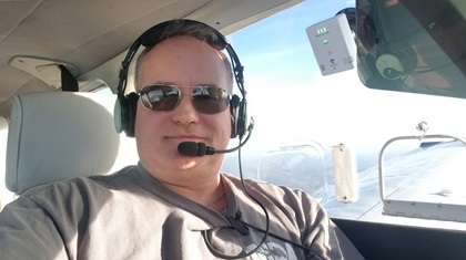 The author in his Piper Arrow, flying it home for the first time. Photo courtesy of Chip Wright.