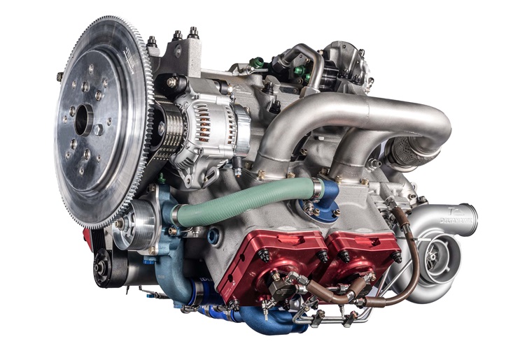 DeltaHawk Engines announced FAA certification of its clean-sheet piston engine that produces 180 horsepower running on Jet A and sustainable fuels. Photo courtesy of DeltaHawk Engines.