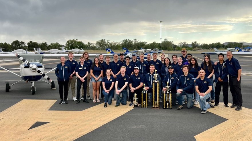 Embry-Riddle Aeronautical University-Prescott took home the national championship title from the 2023 National Intercollegiate Flying Association Safety and Flight Evaluation Conference in Oshkosh, Wisconsin. Photo courtesy ERAU-Prescott.