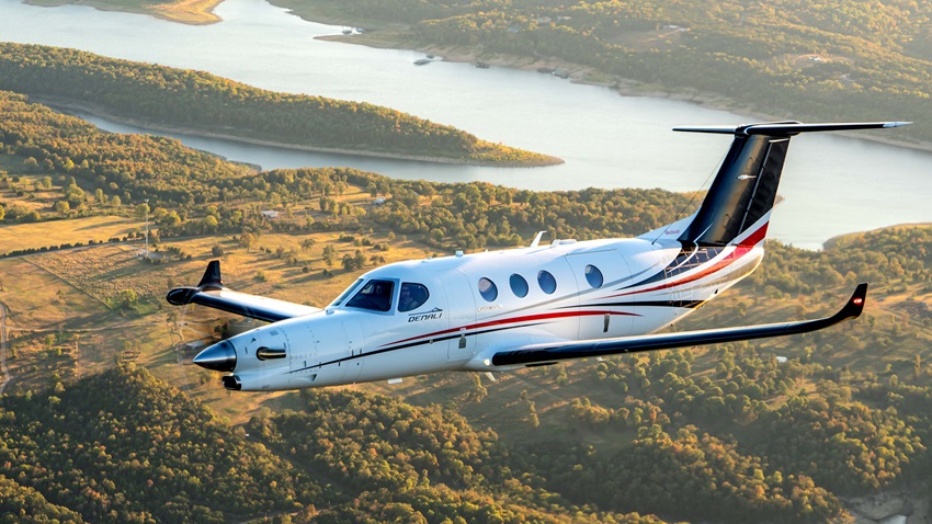 The Beechcraft Denali and its single GE Catalyst turbine engine are both expected to achieve certification in 2025. Photo courtesy of Textron Aviation.