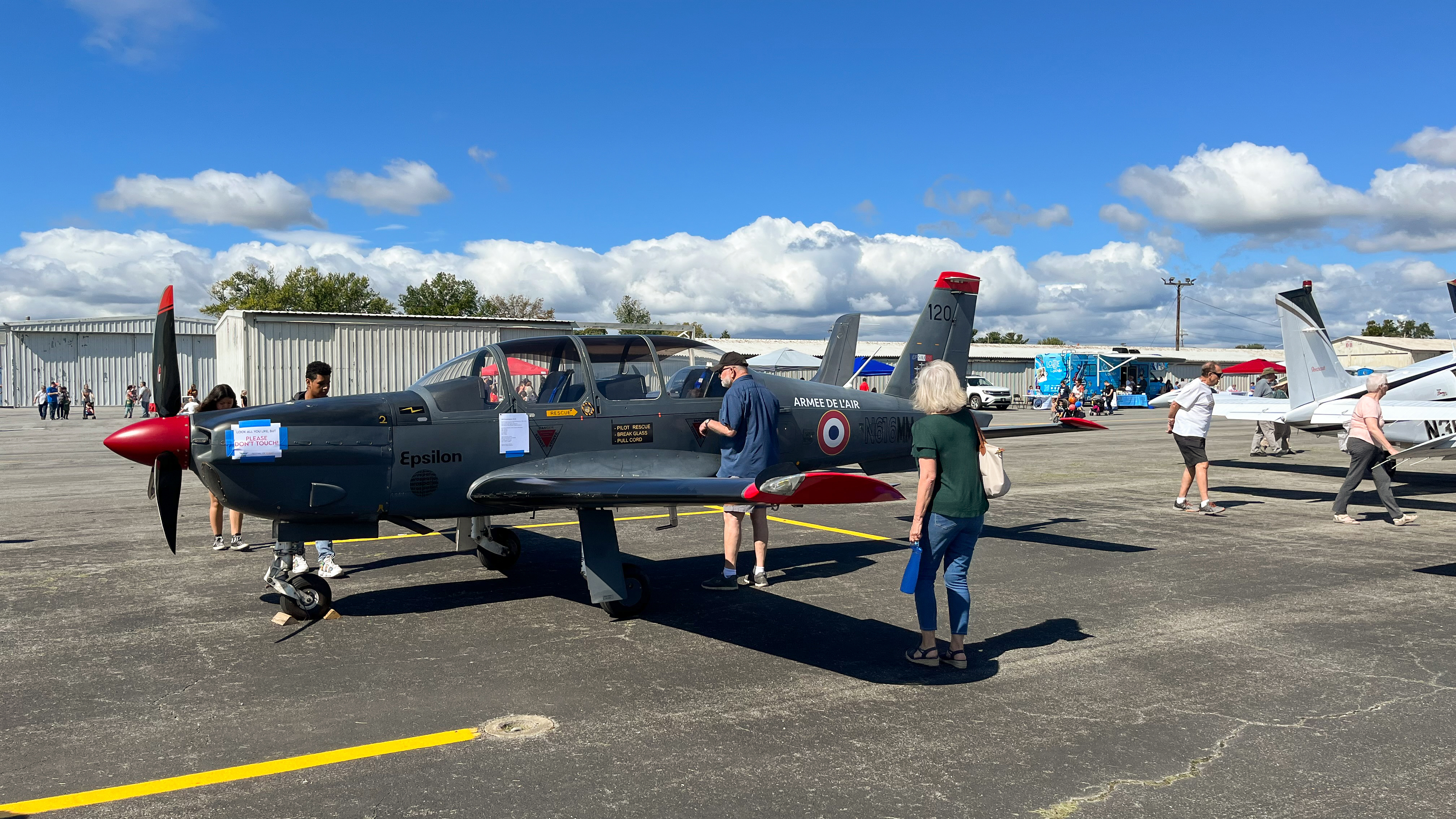 A Socata TB30 Epsilon on display. Photo by Sylvia Horne.