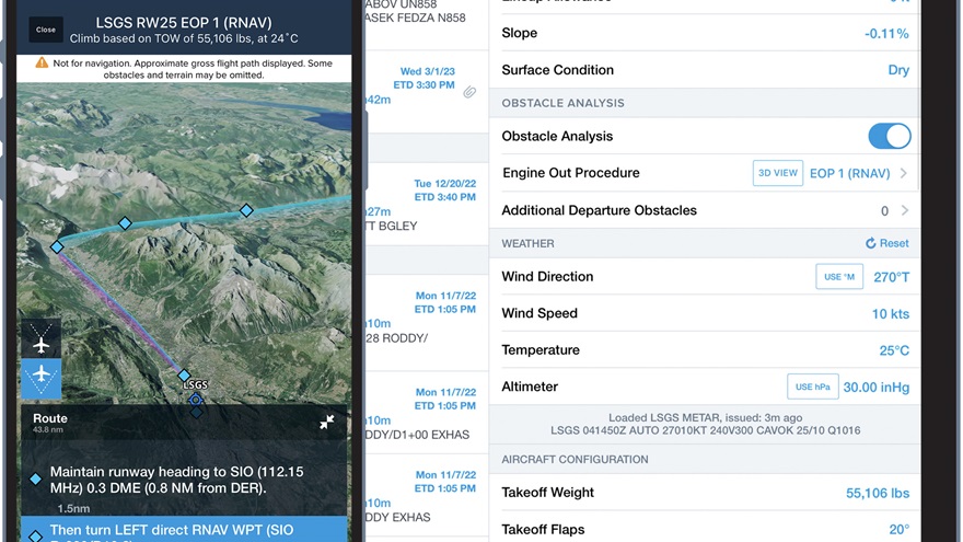 ForeFlight now offers 3D emergency guidance to the nearest runway. Image courtesy of ForeFlight.